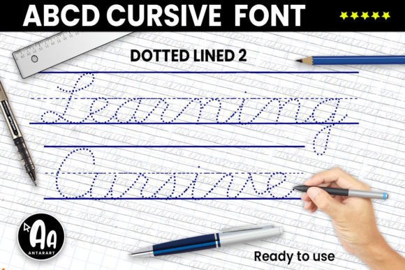 Abcd Cursive Dotted Lined2: A Unique Script Font for Designers