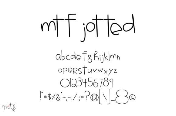 Jotted Font for Creative Projects